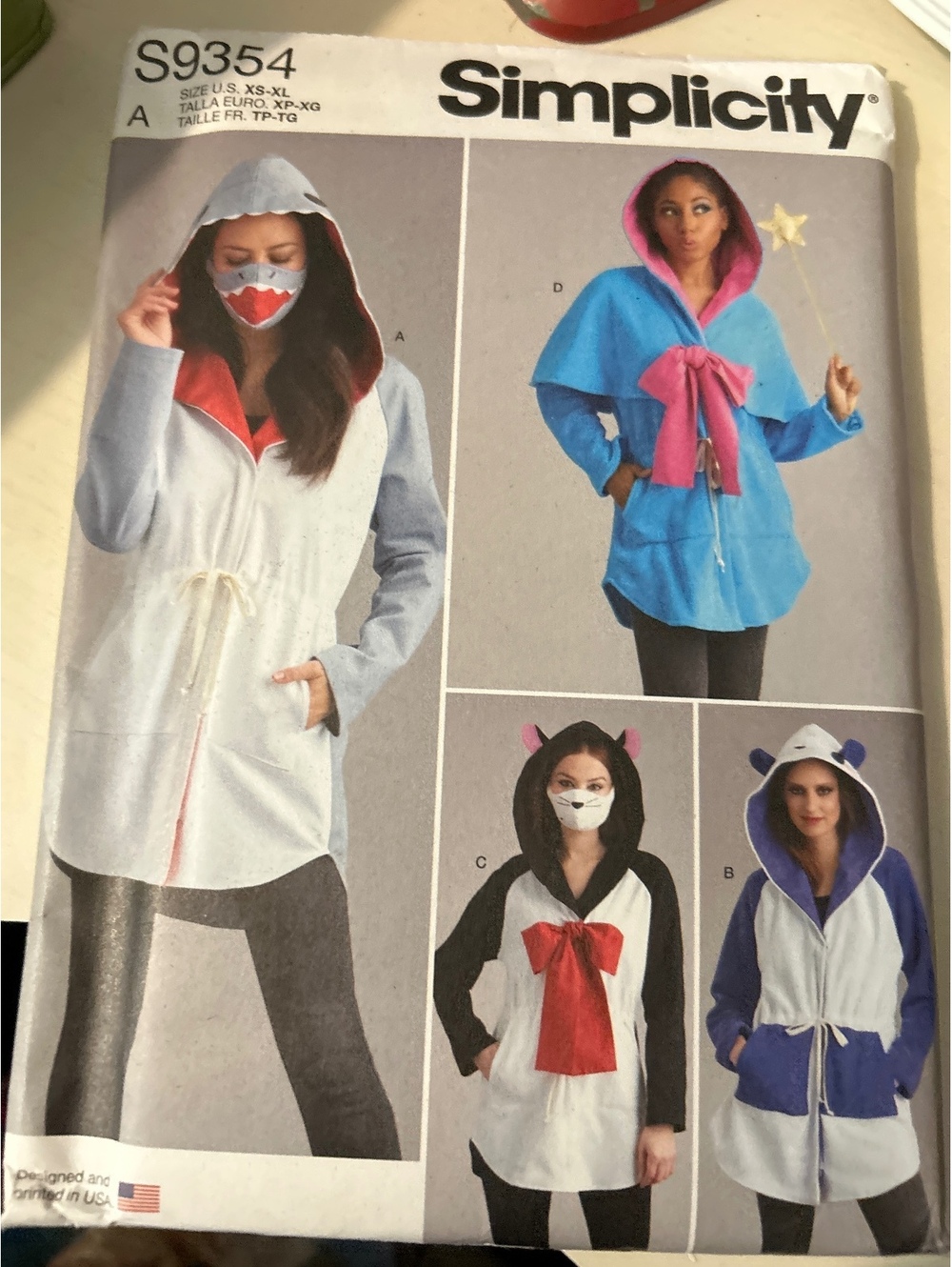 Simplicity S9354 Women's Hooded Jacket Costume Sewing Pattern